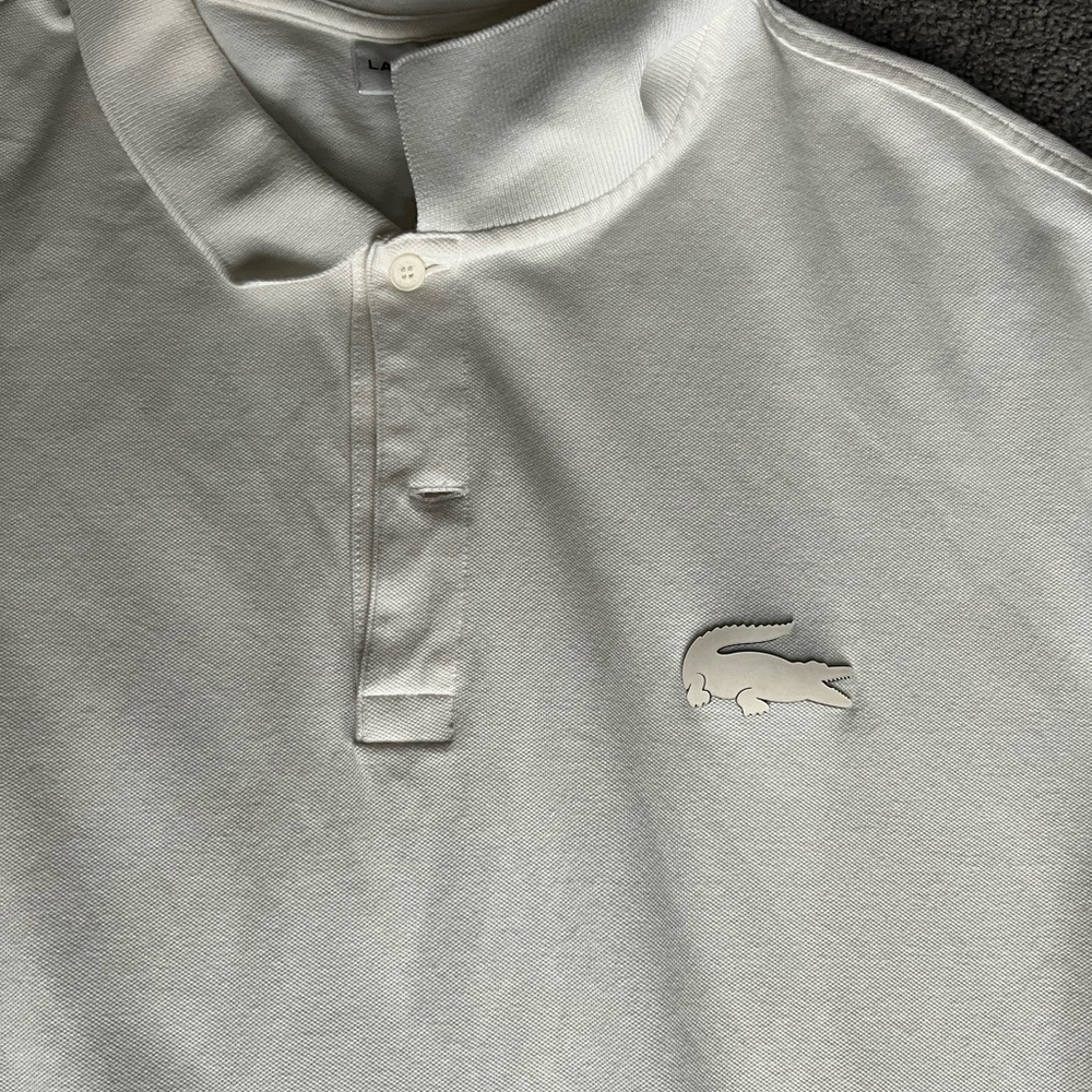 Lacoste White Polo with Logo - 4xl